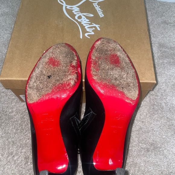 Christian Louboutin Size 41 Black Belle 85 Calf Booties - Picture 7 of 7